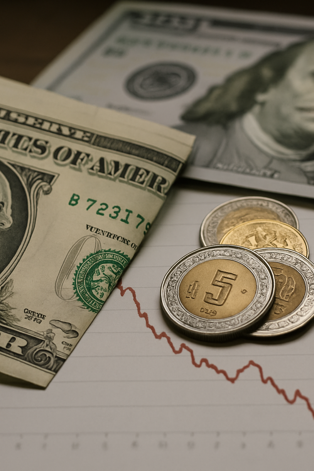 Peso mexicano cae 1.45% frente al dólar tras débil PIB en tercer trimestre