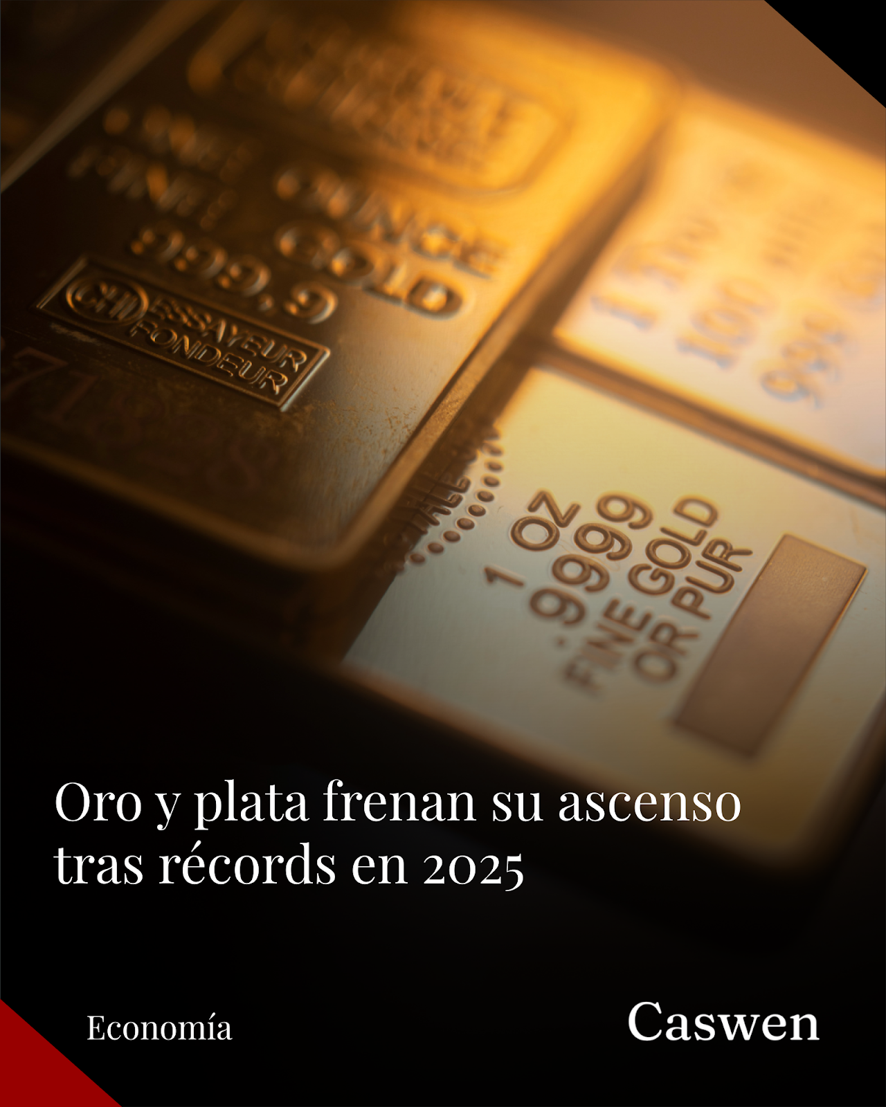 Precios del oro y plata frenan su alza tras récords históricos en 2025