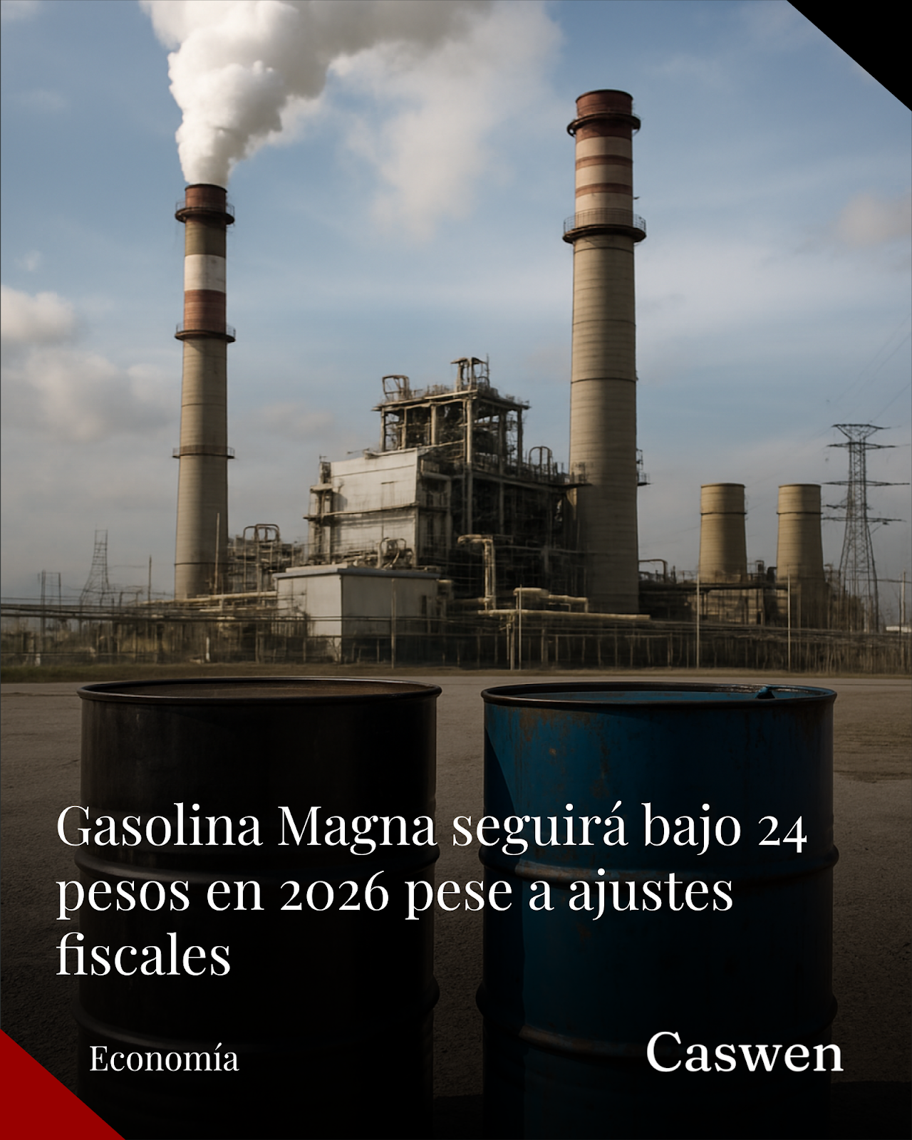 Hacienda confirma gasolina Magna bajo 24 pesos para 2026 pese a ajustes fiscales