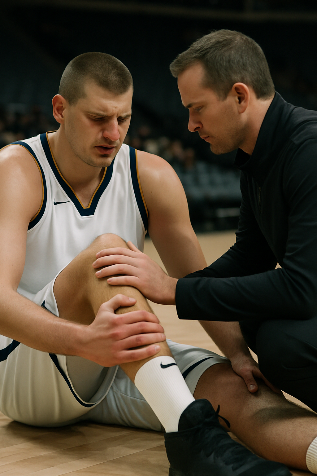 Nikola Jokic sufre lesión en la rodilla y queda en duda para próximos juegos