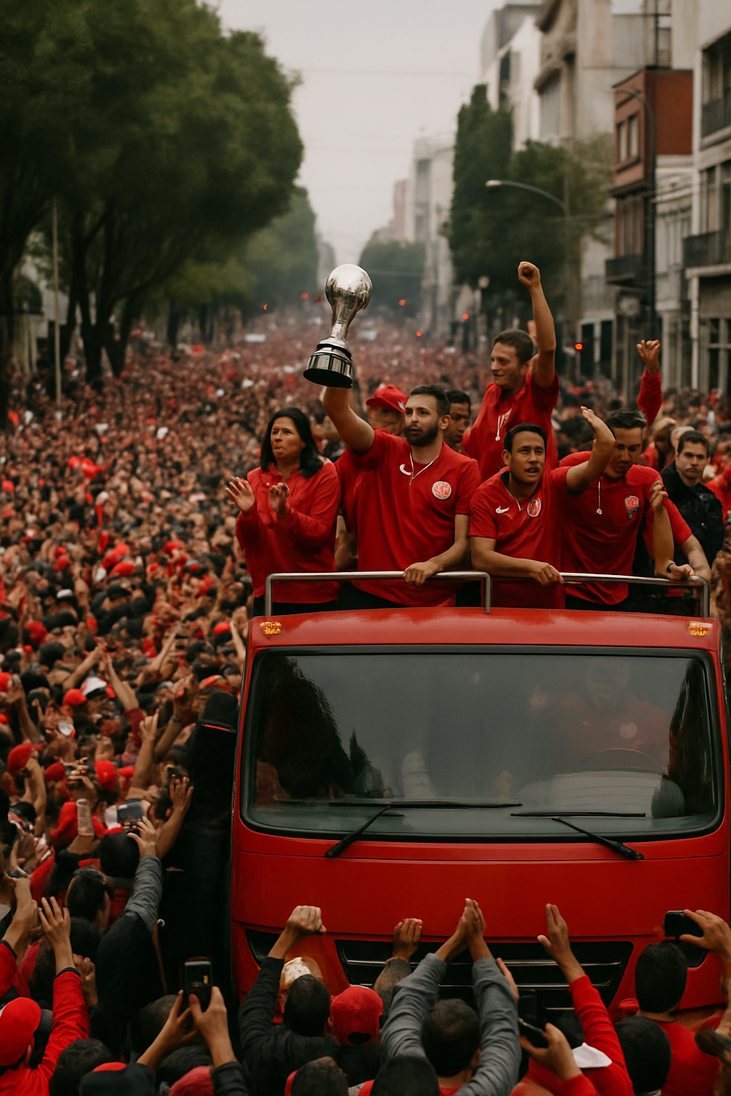 Toluca celebra su bicampeonato con multitudinaria caravana en la ciudad