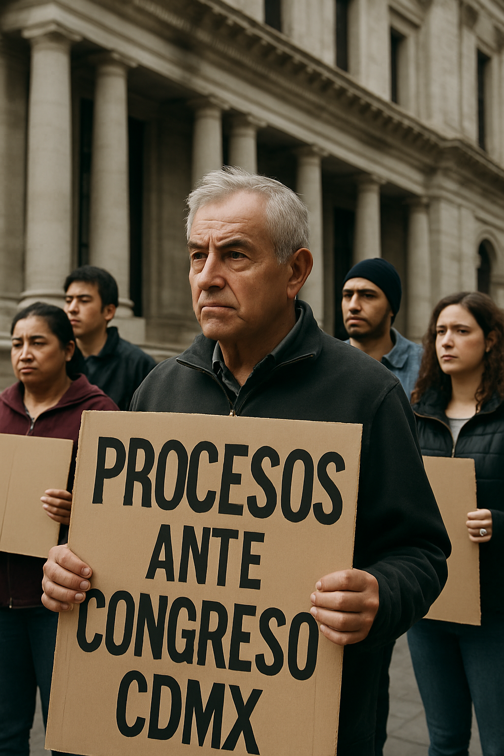 Vecinos de República de Cuba 11 protestan ante Congreso CDMX por desalojos irregulares