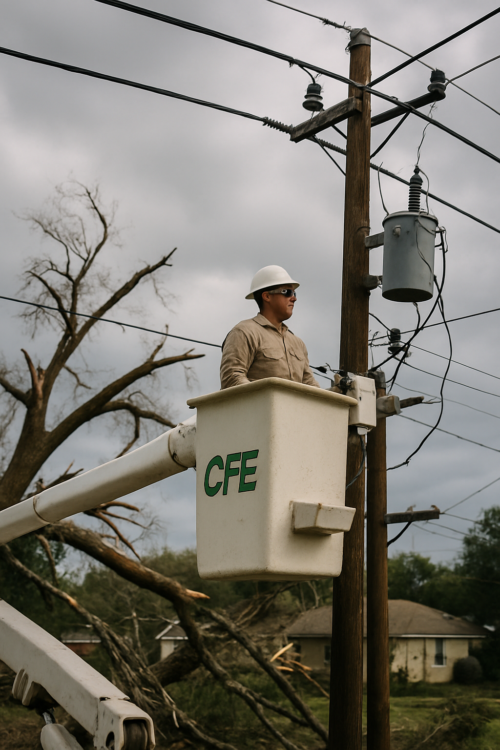 CFE garantiza servicio eléctrico estable tras tormenta Fern en EU