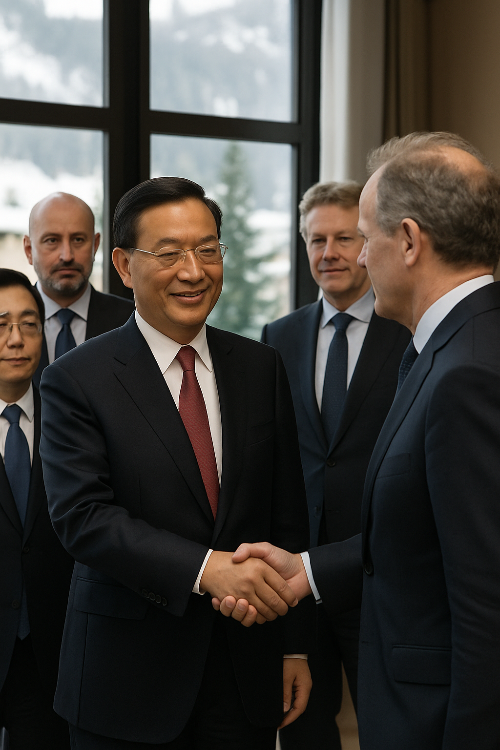 Viceprimer ministro chino se reúne con CEOs globales en Davos para fortalecer relaciones económicas