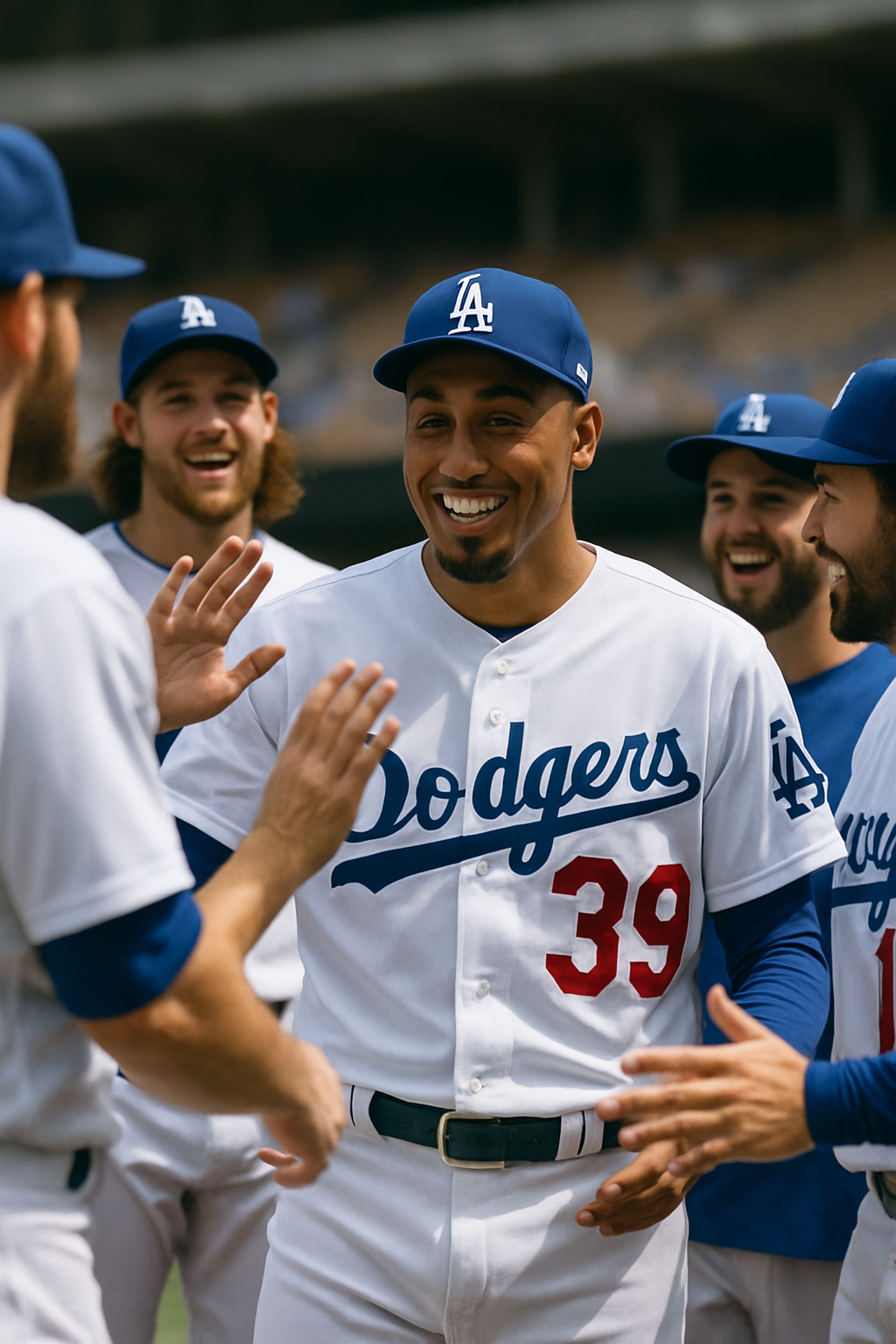 Jugadores de Dodgers reciben con entusiasmo a lanzador Edwín Díaz