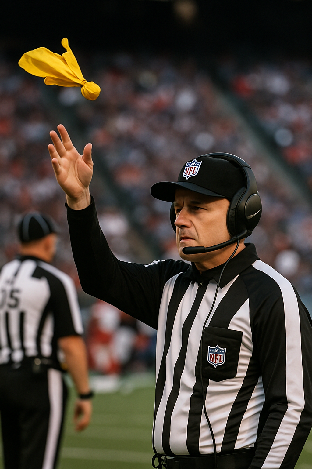 NFL considera permitir que árbitros de repetición lancen pañuelos por faltas