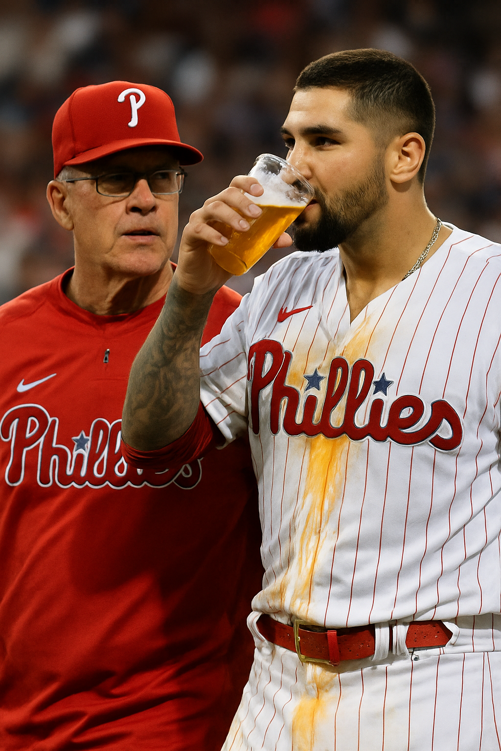 Rob Thomson defiende a Nick Castellanos tras incidente con cerveza en Phillies