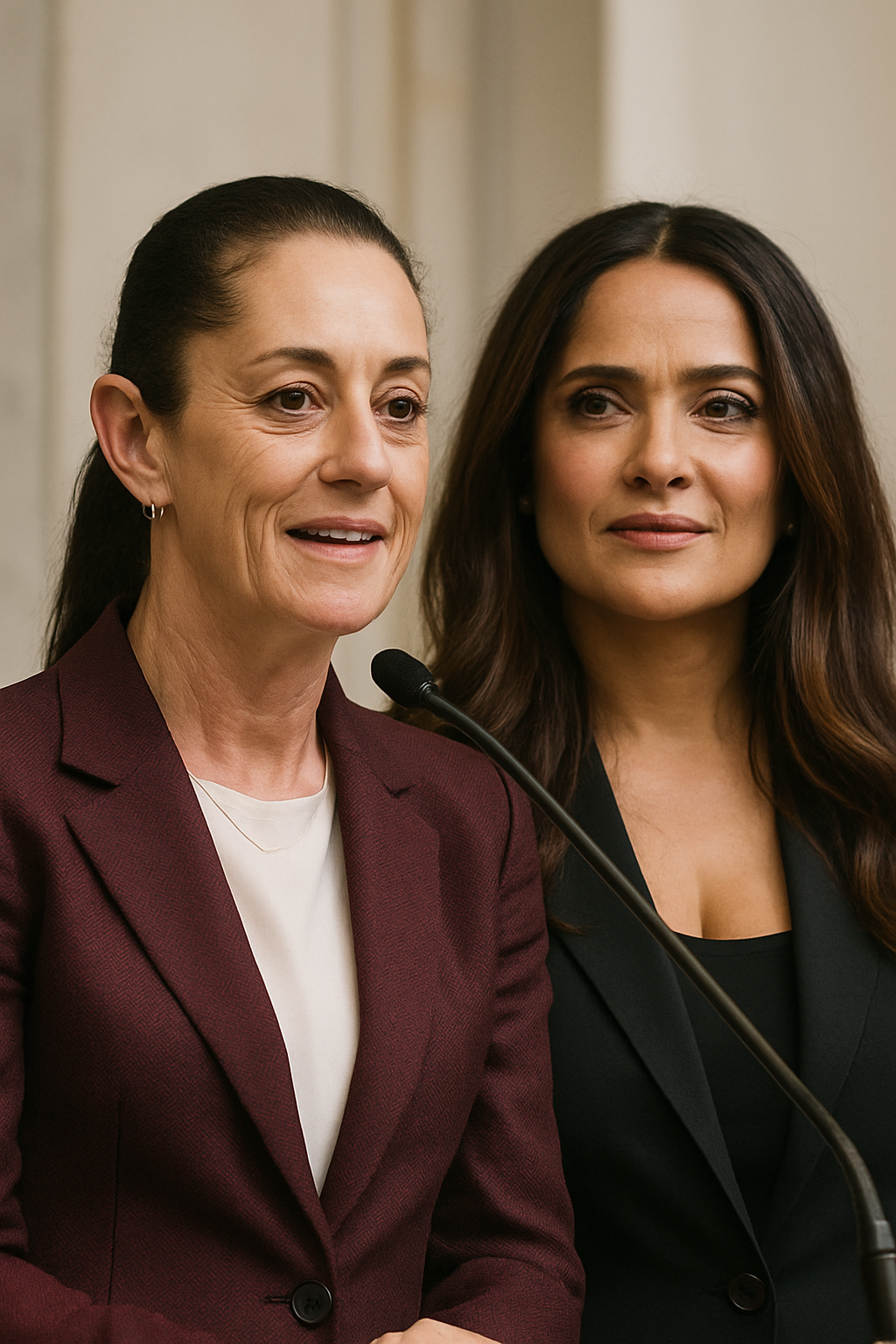 Sheinbaum y Salma Hayek anuncian incentivos fiscales para impulsar el cine mexicano