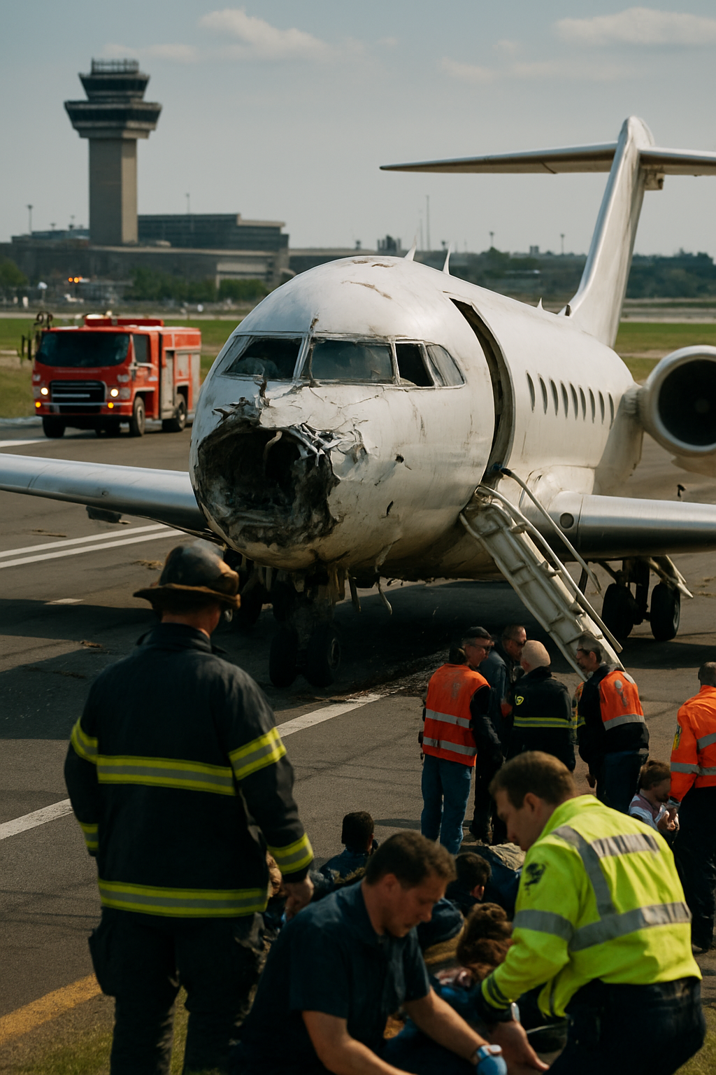 Accidente en LaGuardia deja dos pilotos muertos y varios heridos