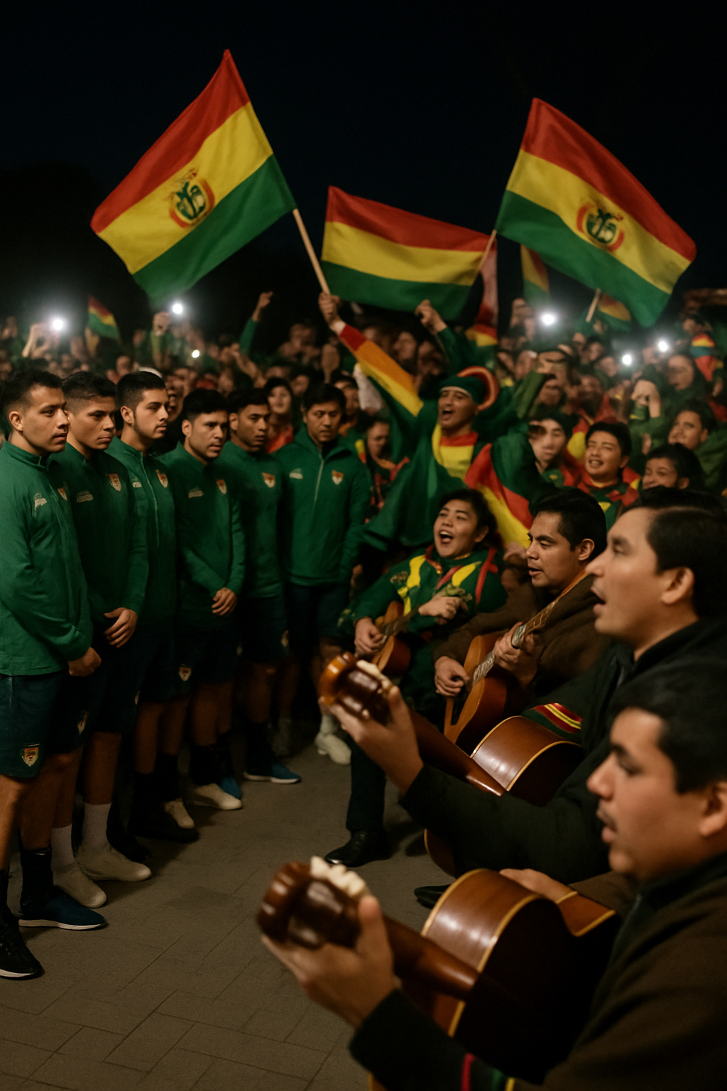 Bolivia recibe serenata de sus aficionados antes del repechaje mundialista