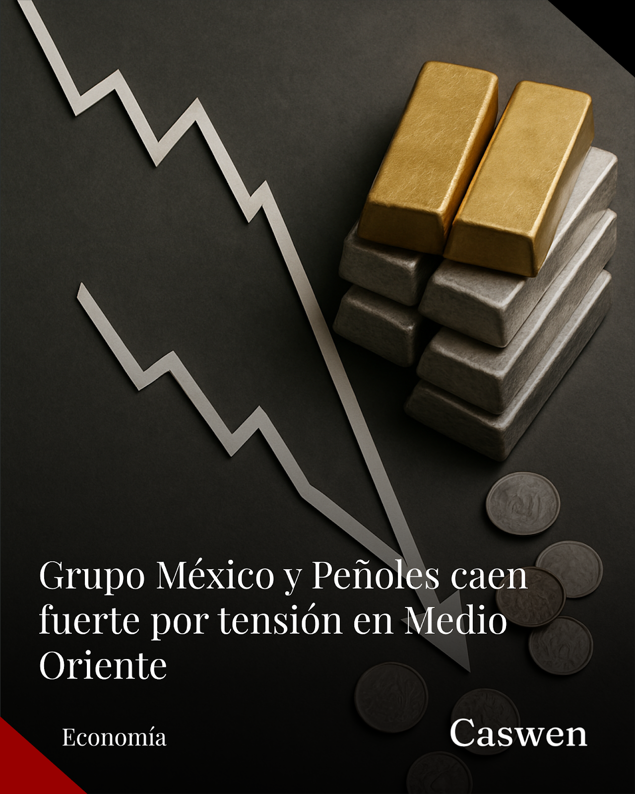 Grupo México y Peñoles registran fuertes caídas bursátiles por conflicto en Medio Oriente