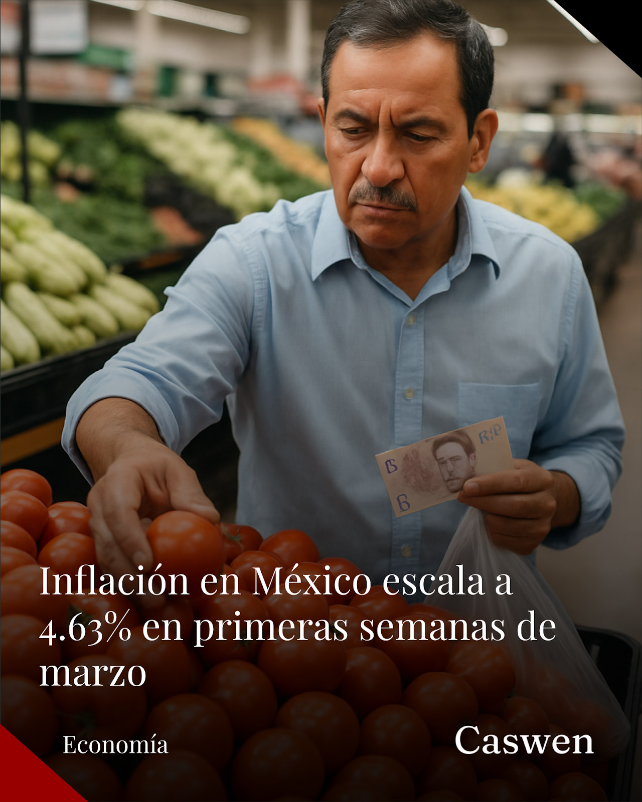 Inflación en México acelera a 4.63% en primera quincena de marzo