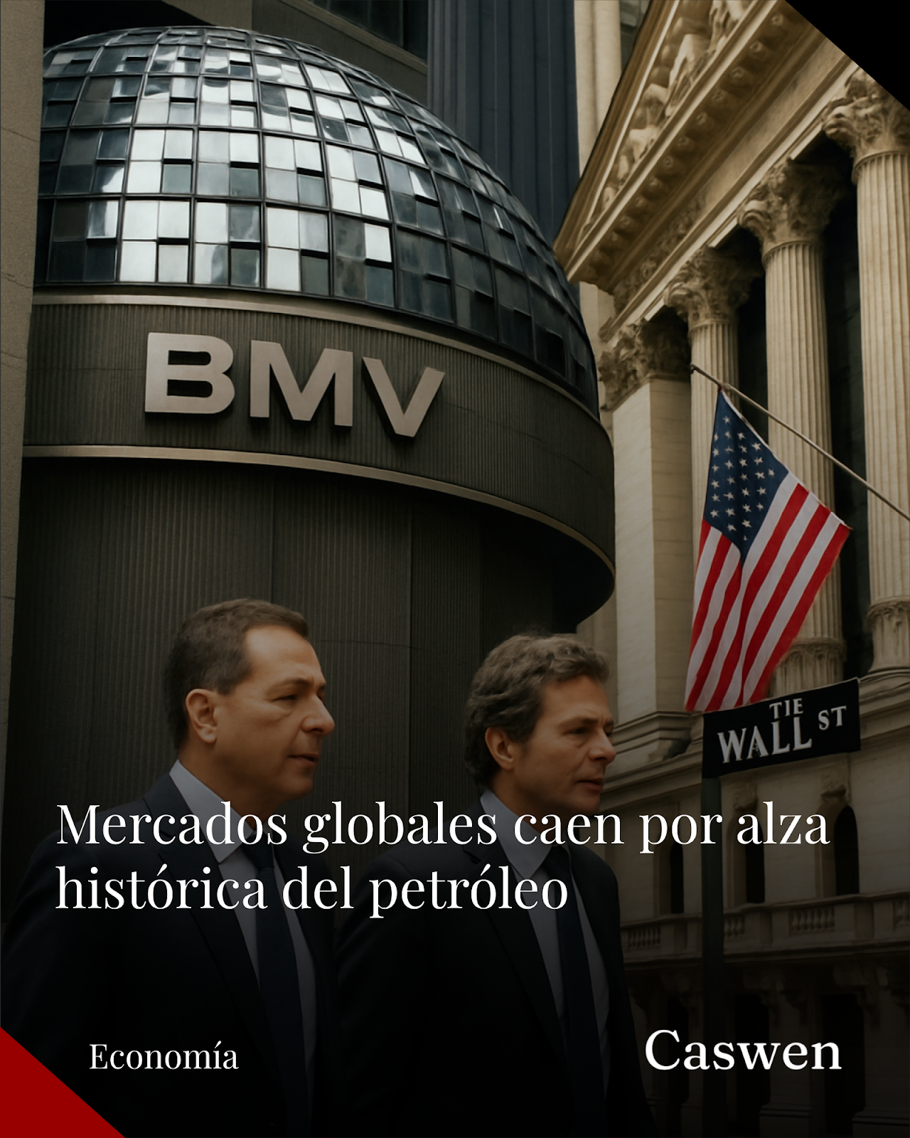 Mercados caen fuerte ante alza del petróleo por crisis en Oriente Medio