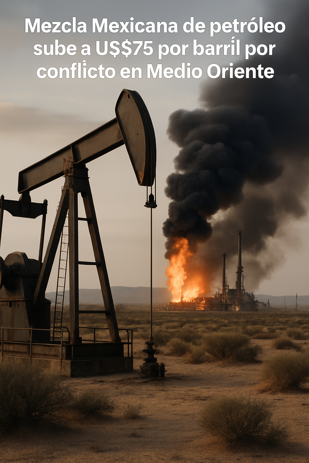 Mezcla Mexicana de petróleo sube a US$75 por barril por conflicto en Medio Oriente