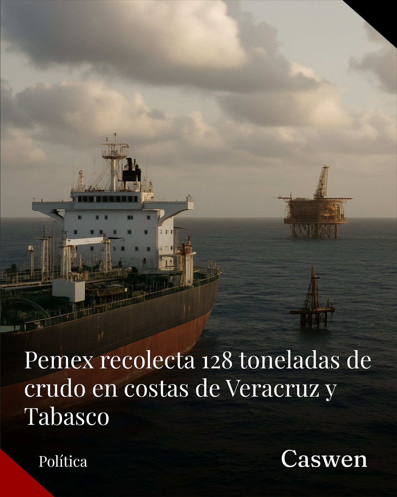 Pemex recolecta 128 toneladas de crudo en costas de Veracruz y Tabasco