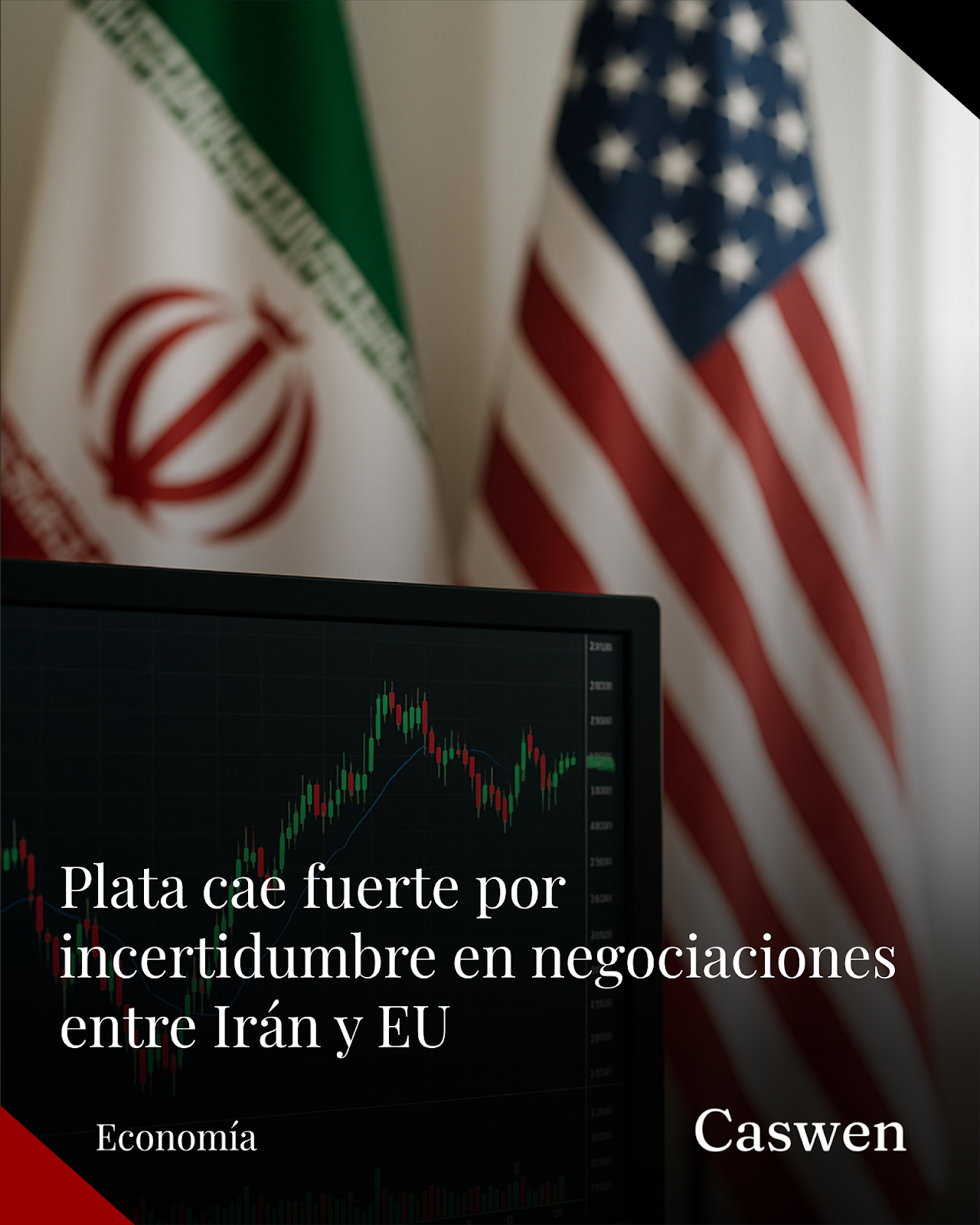 Plata cae 8% tras mensajes cruzados sobre negociaciones entre Irán y EU