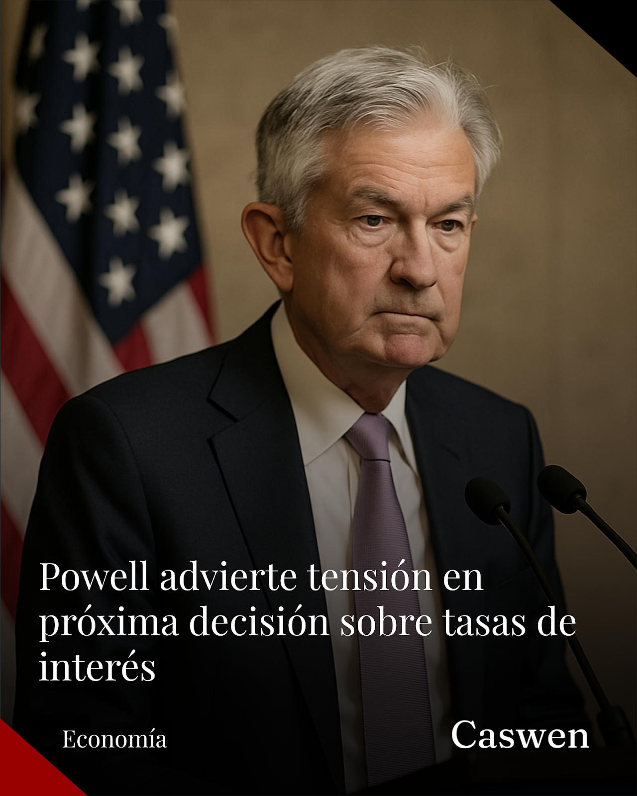 Powell advierte sobre tensión en próxima decisión de tasas de interés