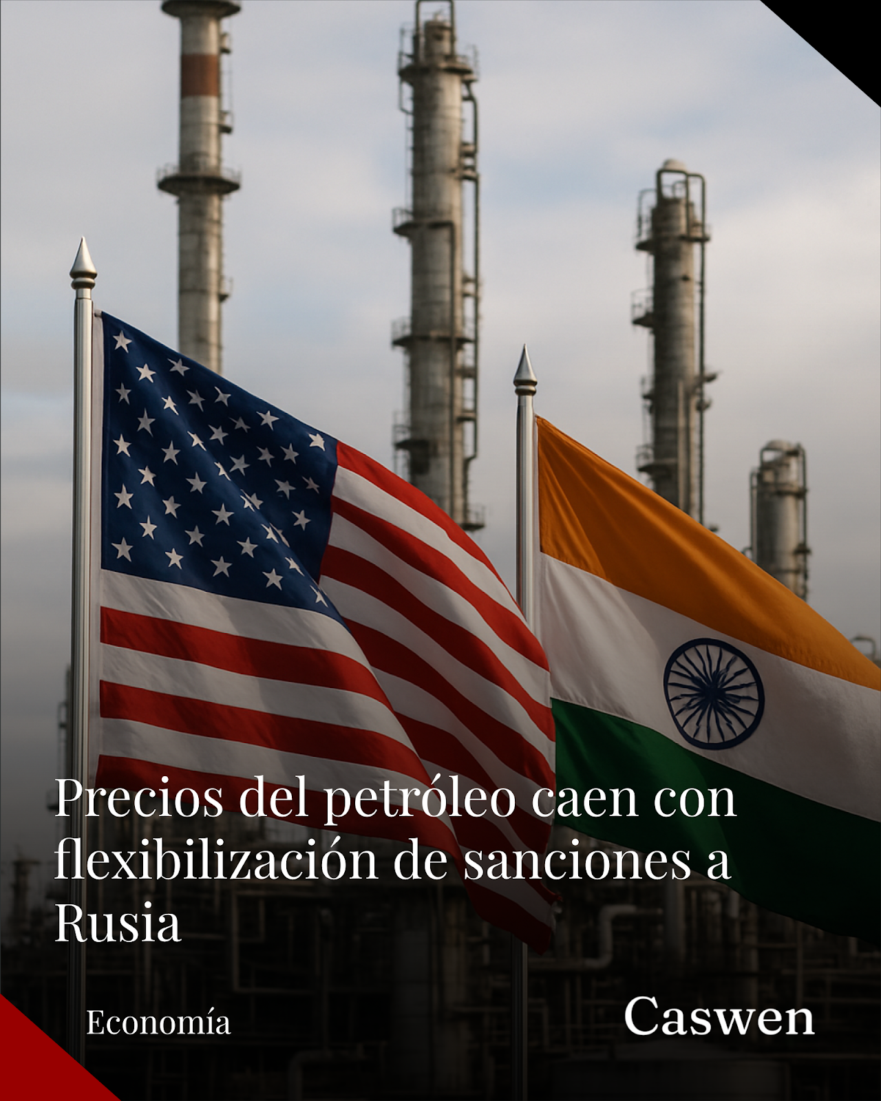 Precios del petróleo caen tras flexibilización de sanciones de EE.UU. a Rusia