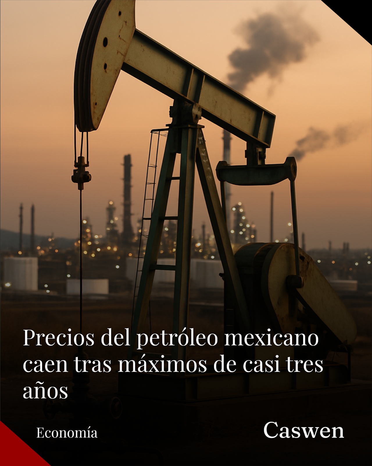 Precios del petróleo mexicano caen tras máximos en casi tres años por tensión en Oriente Medio