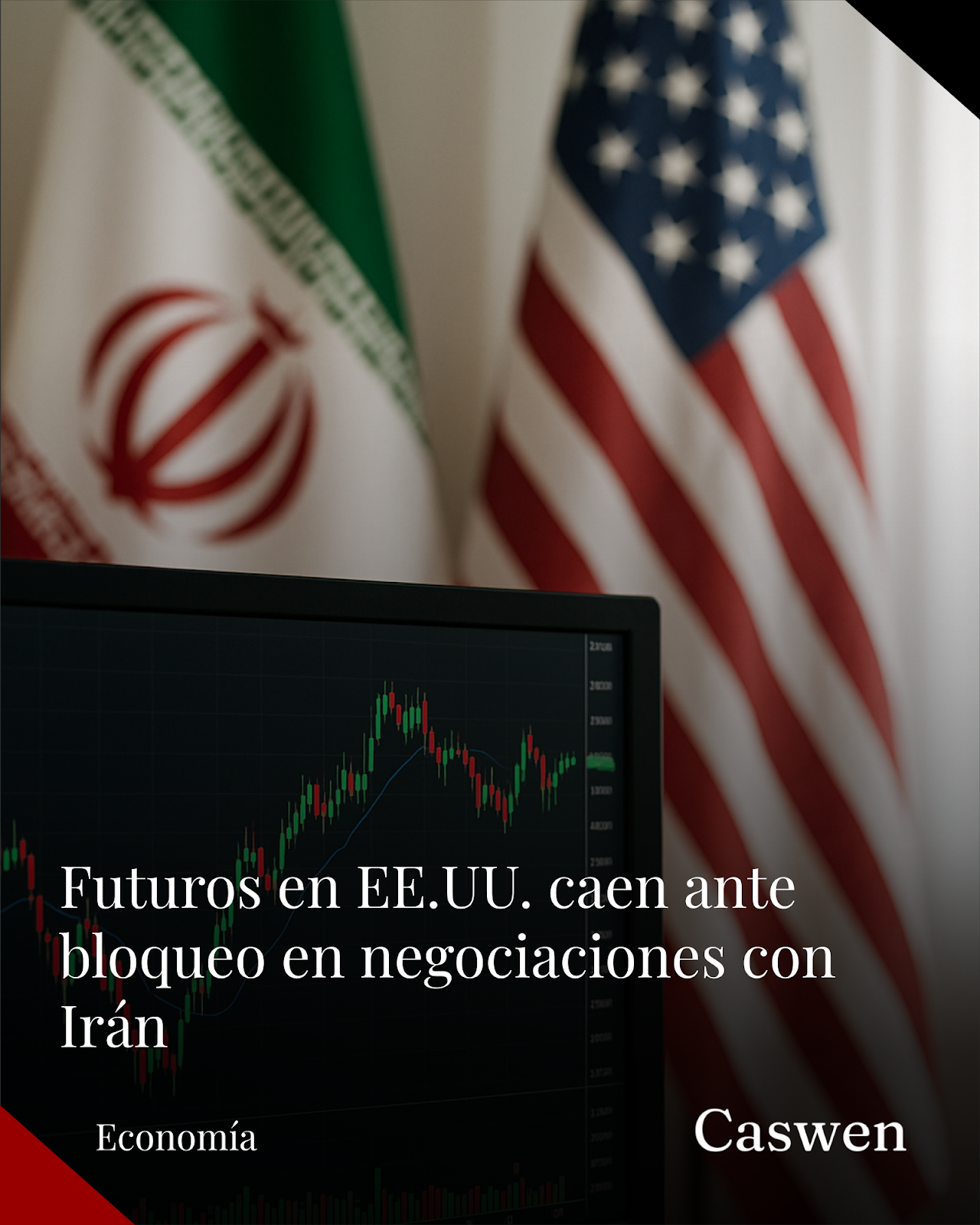 Caen futuros bursátiles en EE.UU. tras estancamiento en diálogo con Irán