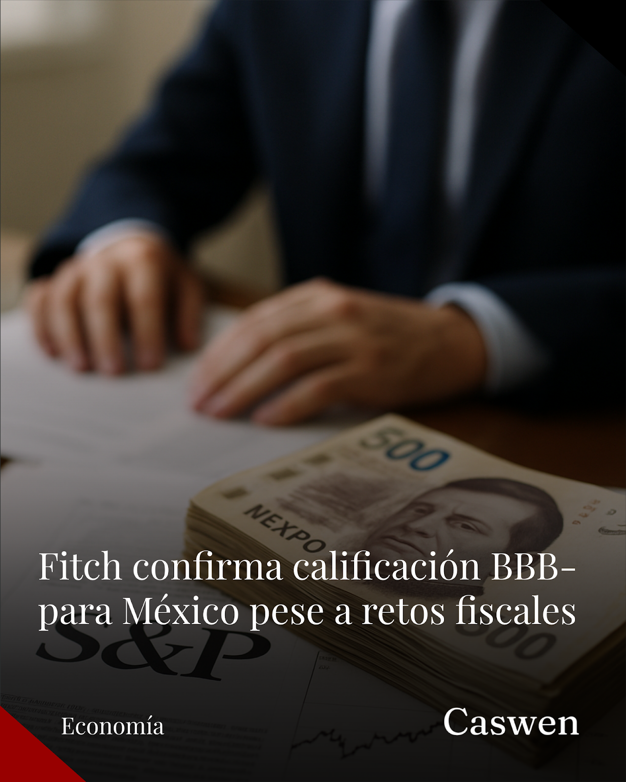 Fitch ratifica calificación BBB- para México y alerta sobre retos fiscales