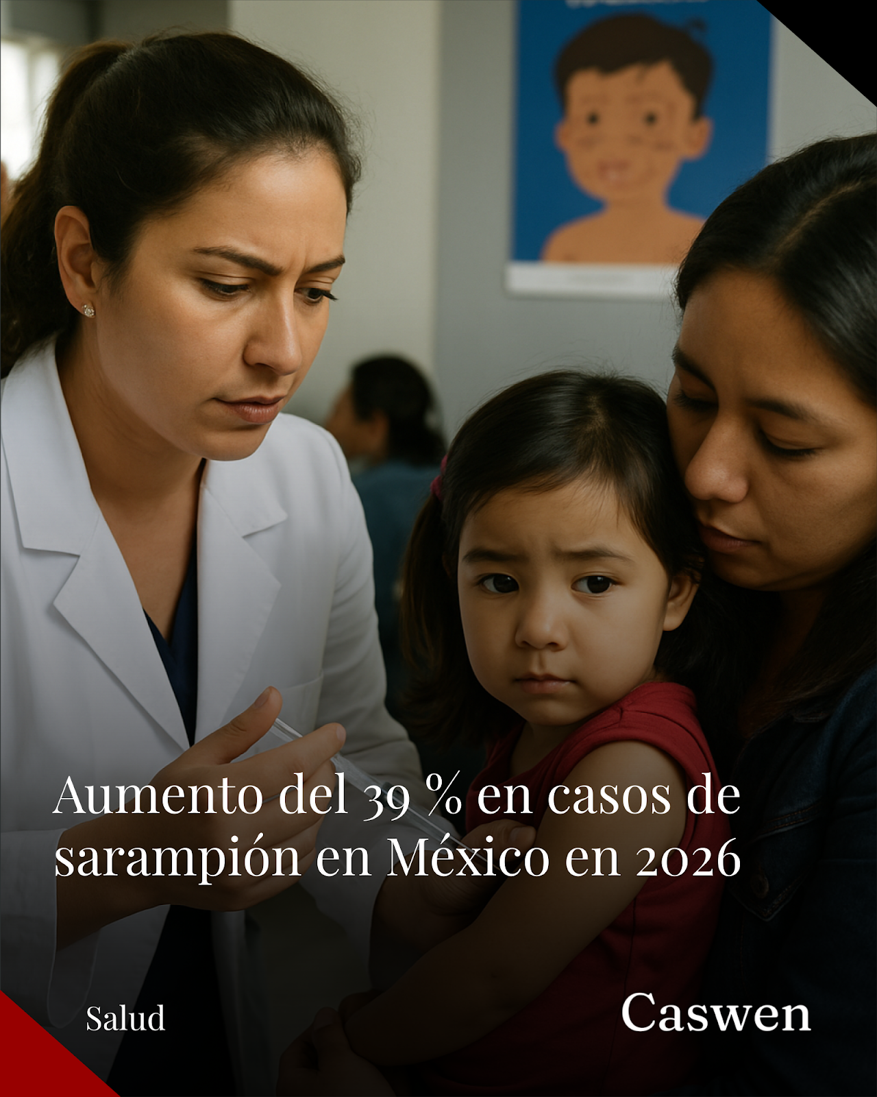 México reporta un 39 % más de casos de sarampión en 2026 respecto a 2025