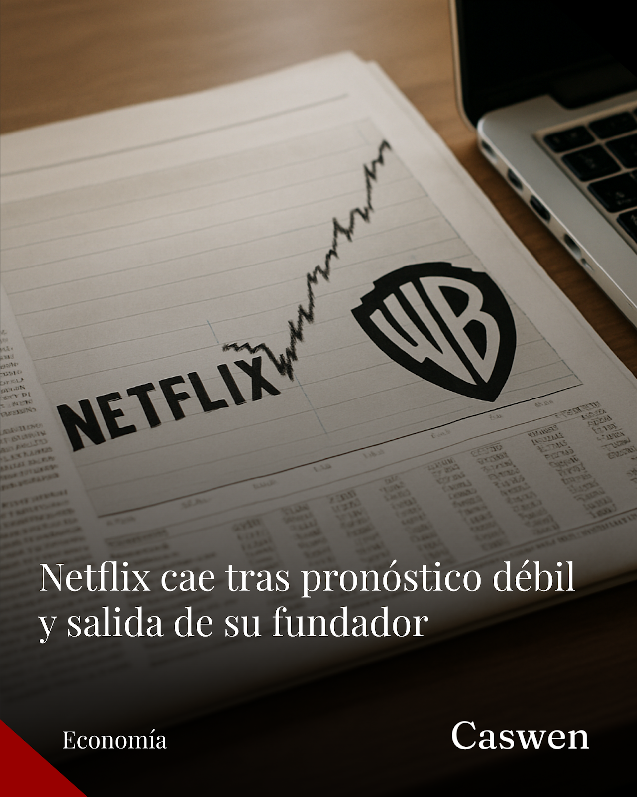 Netflix sufre caída de más del 10% tras pronóstico débil y salida de fundador