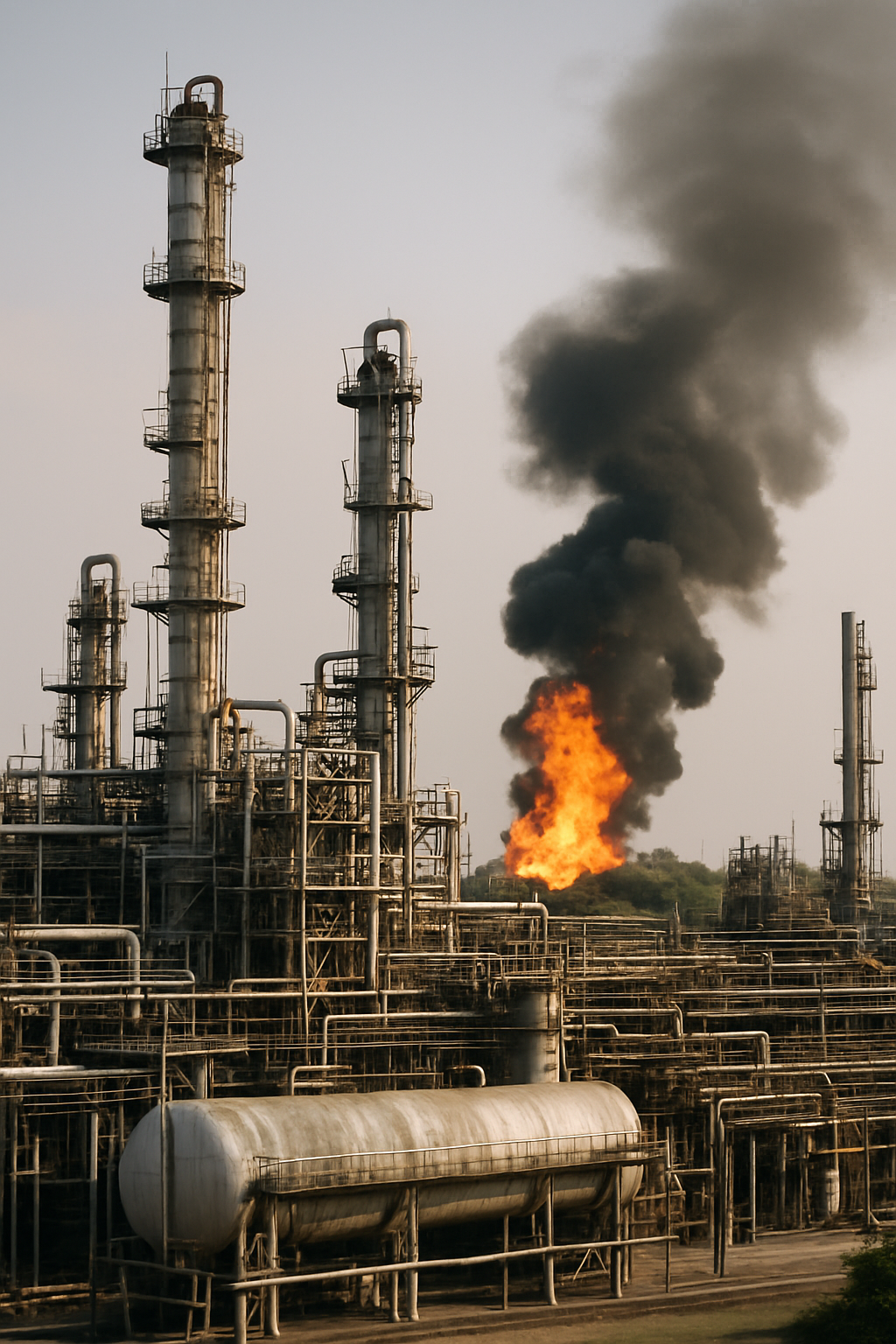 Pemex descarta incendio en refinería de Salamanca; fuego fue en predio cercano