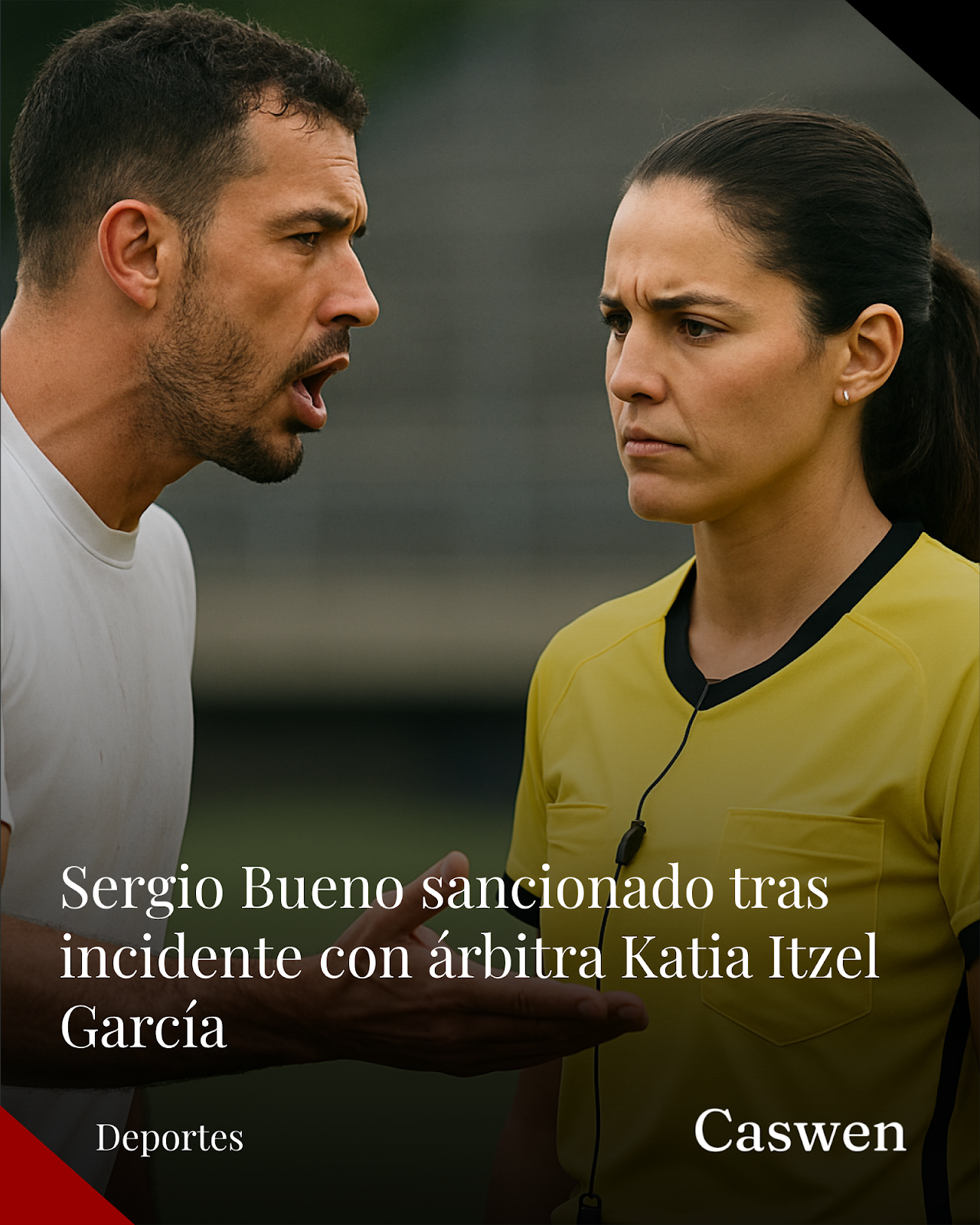 Sergio Bueno sancionado tras incidentes con árbitra Katia Itzel García