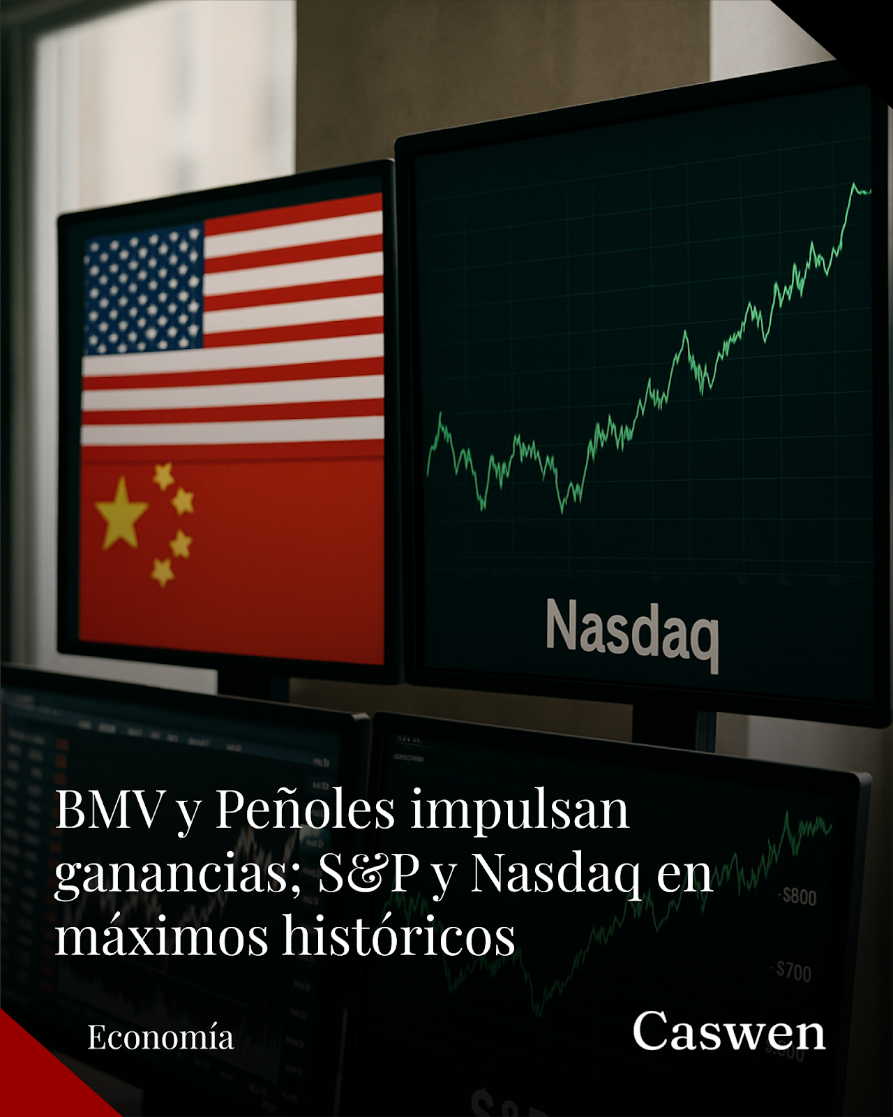 BMV y Peñoles repuntan con alza de metales; S&P y Nasdaq alcanzan máximos