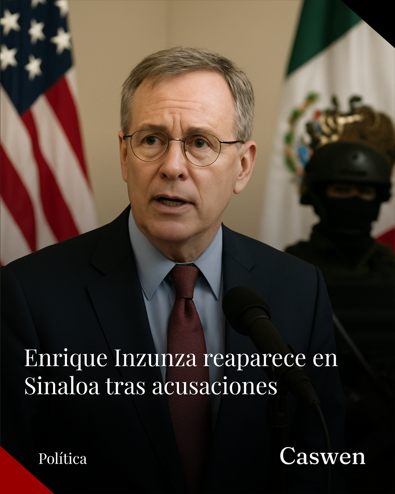 Enrique Inzunza reaparece en Sinaloa tras acusaciones de EE.UU.