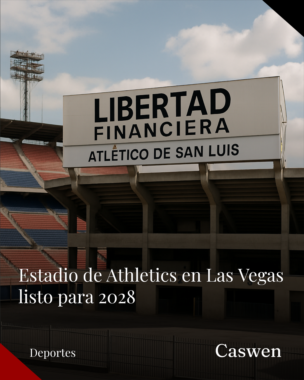 Estadio de los Athletics en Las Vegas mantendrá inauguración en 2028