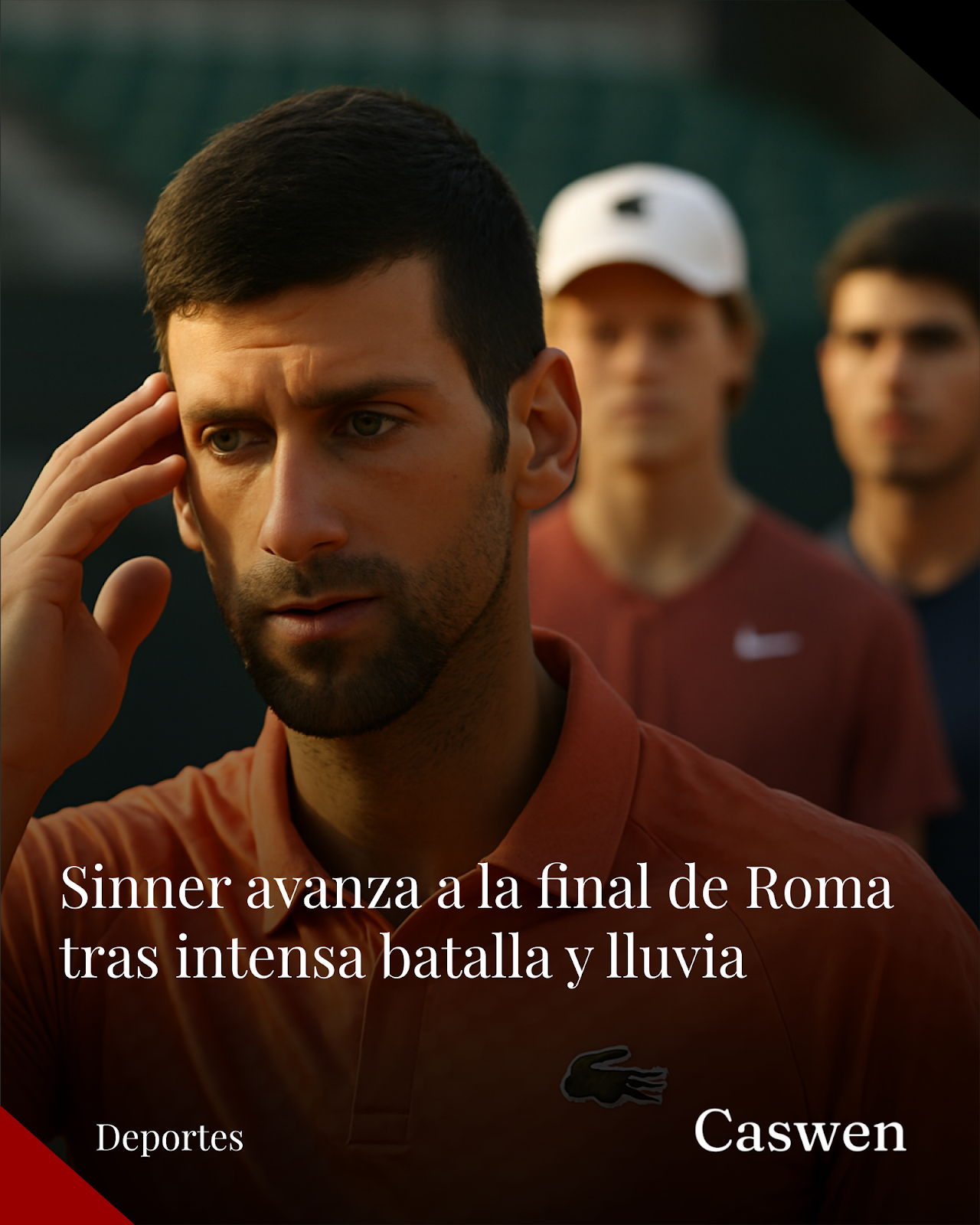 Sinner supera a Medvedev en un partido interrumpido por lluvia y avanza a la final de Roma