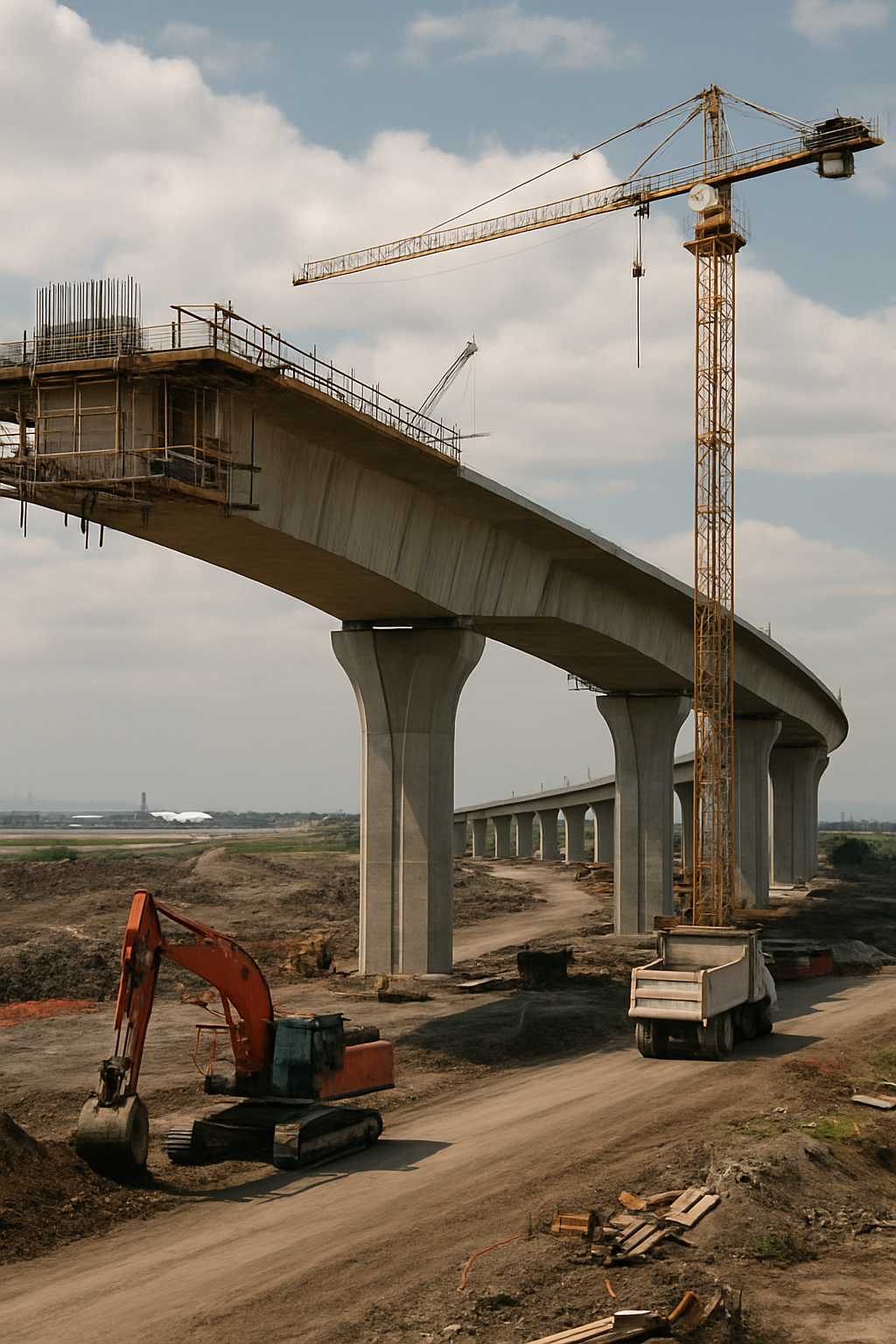 Avanza 21% la construcción del puente Peñón-Texcoco que conectará Edomex con el AICM