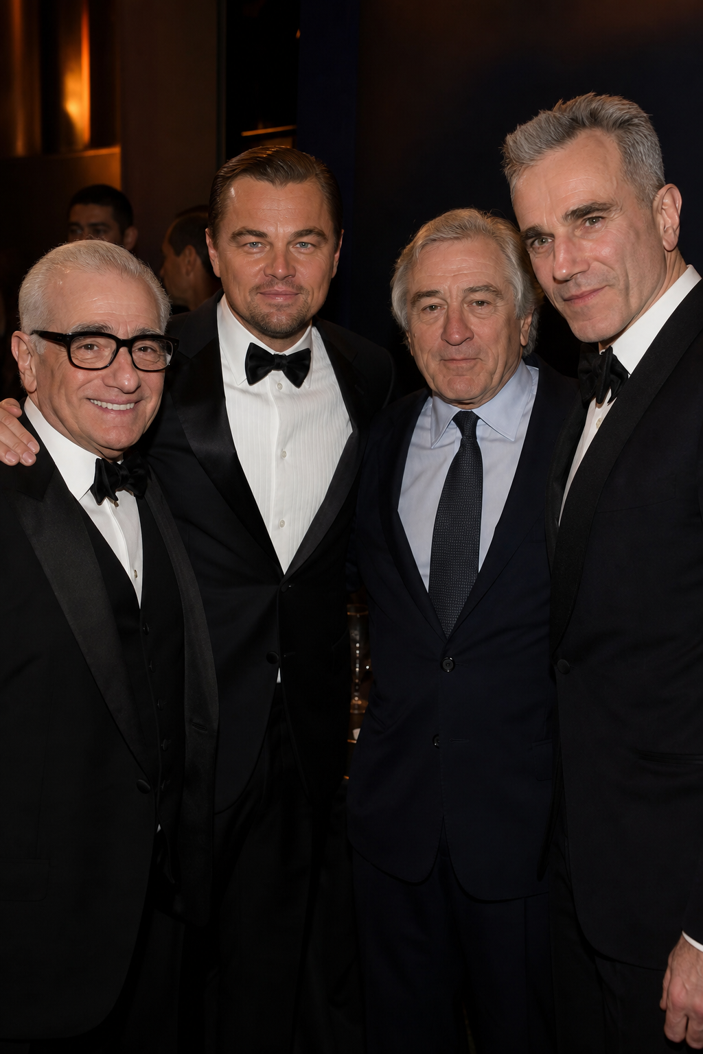 Martin Scorsese, Leonardo DiCaprio, Robert De Niro y Daniel Day-Lewis coincidieron en un mismo evento