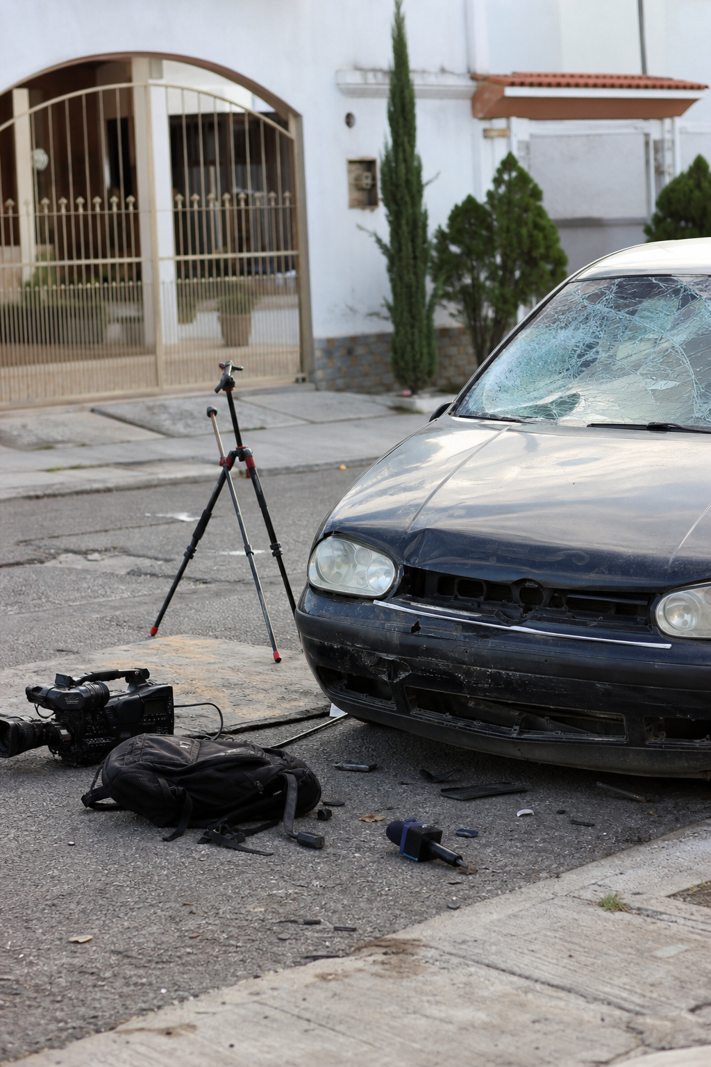 Equipo de televisión atropellado por automóvil durante transmisión en vivo en México