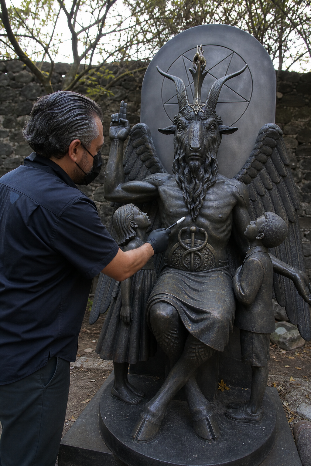 La estatua de Baphomet en Jardines del Pedregal es falsa