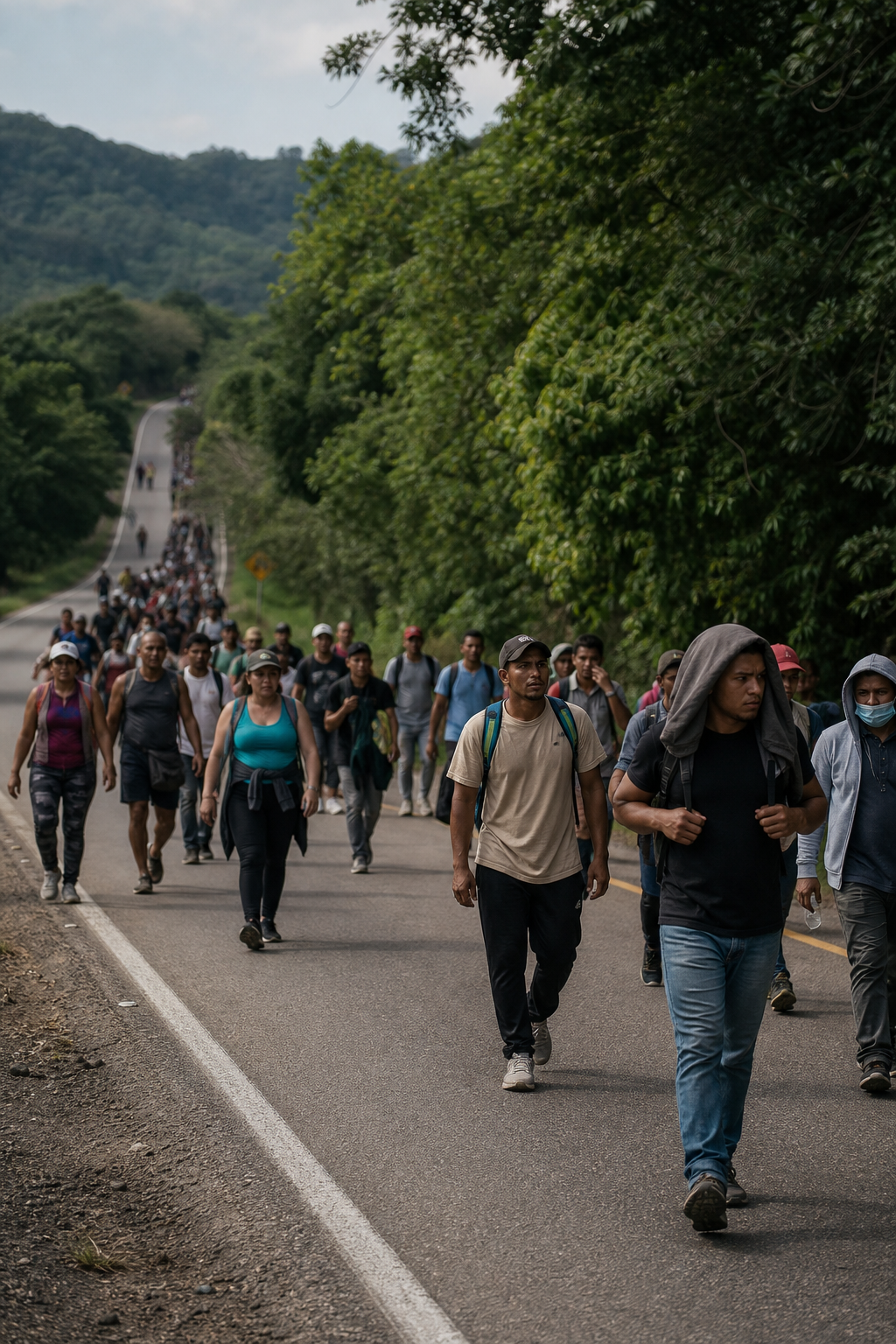 Migrantes que pasan por Chiapas dicen venir en una “caravana de paz”
