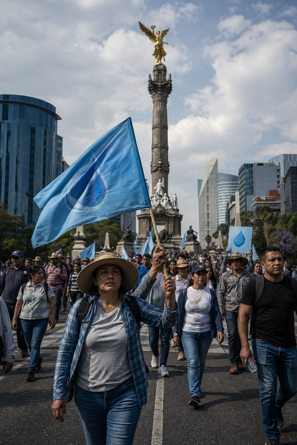 Protesta por el agua de Jalisco llega a la CDMX con marcha desde el Ángel