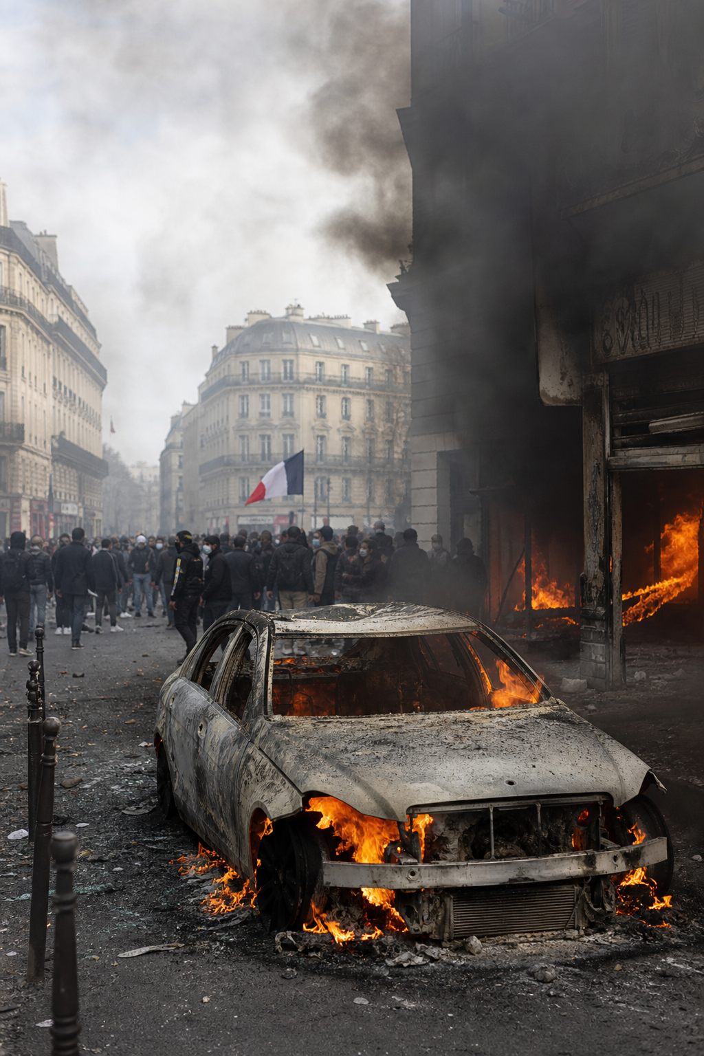 Protestas por el costo de vida en Francia dejaron incendios y saqueos
