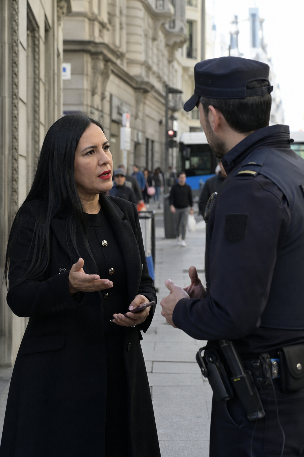 Sandra Cuevas preguntó si un policía español la llamó la atención en Madrid