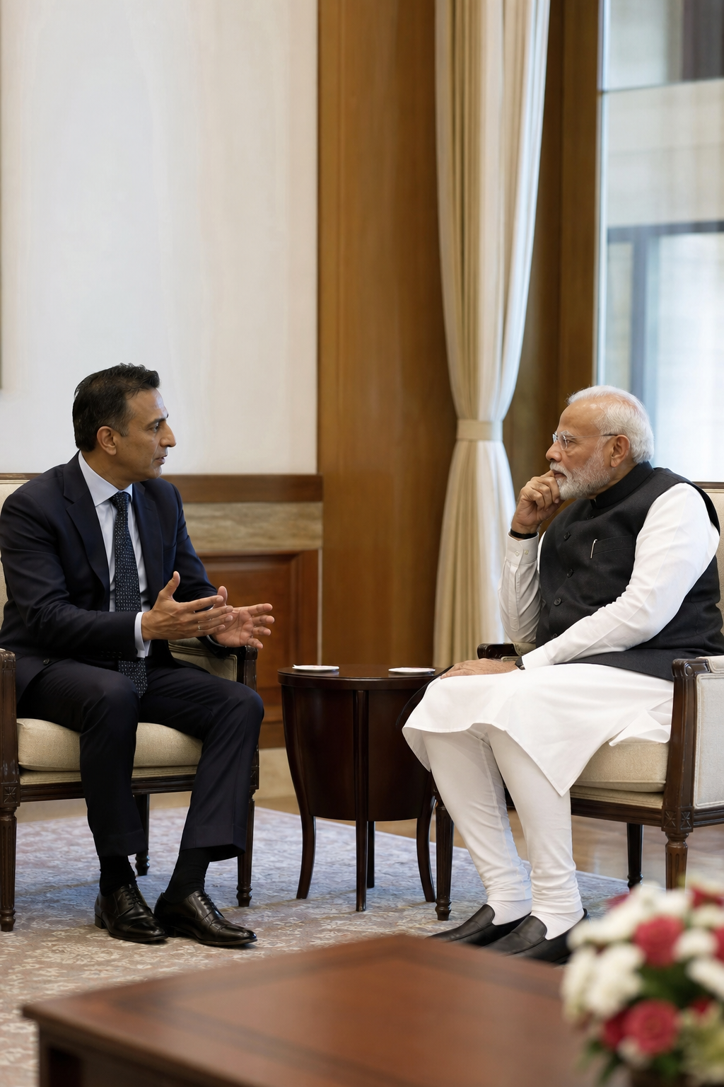 Smit Machchhar, capitán de FlyDubai, fue entrevistado por el primer ministro