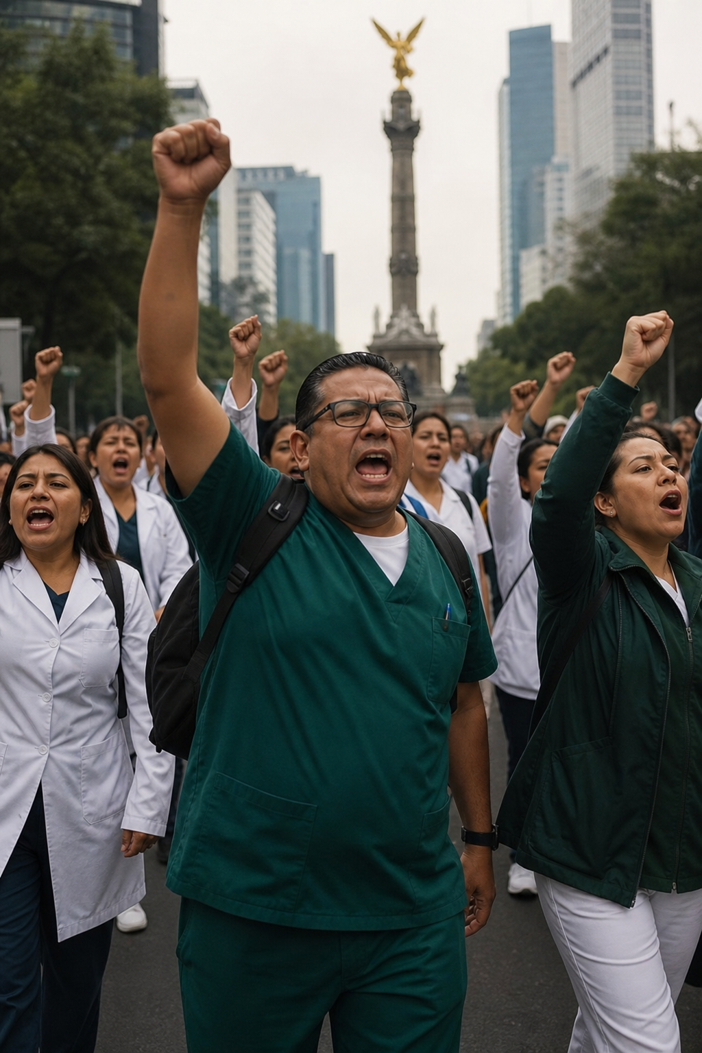 Trabajadores del IMSS marchan en CDMX y corean Los héroes del Covid ya volvimos a salir